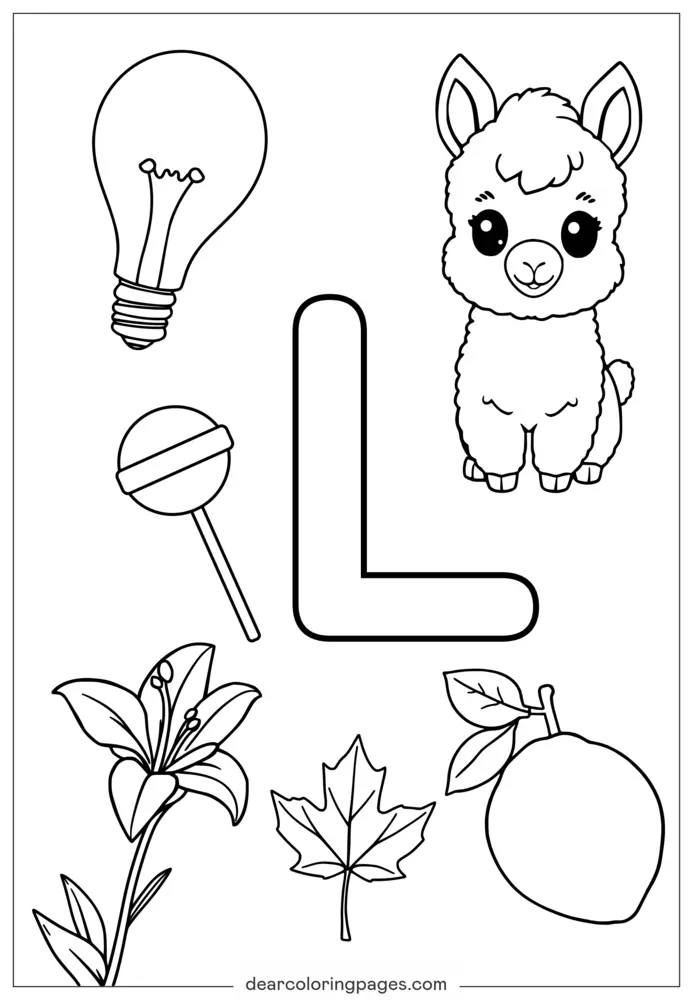 desenho letra L para artesanato