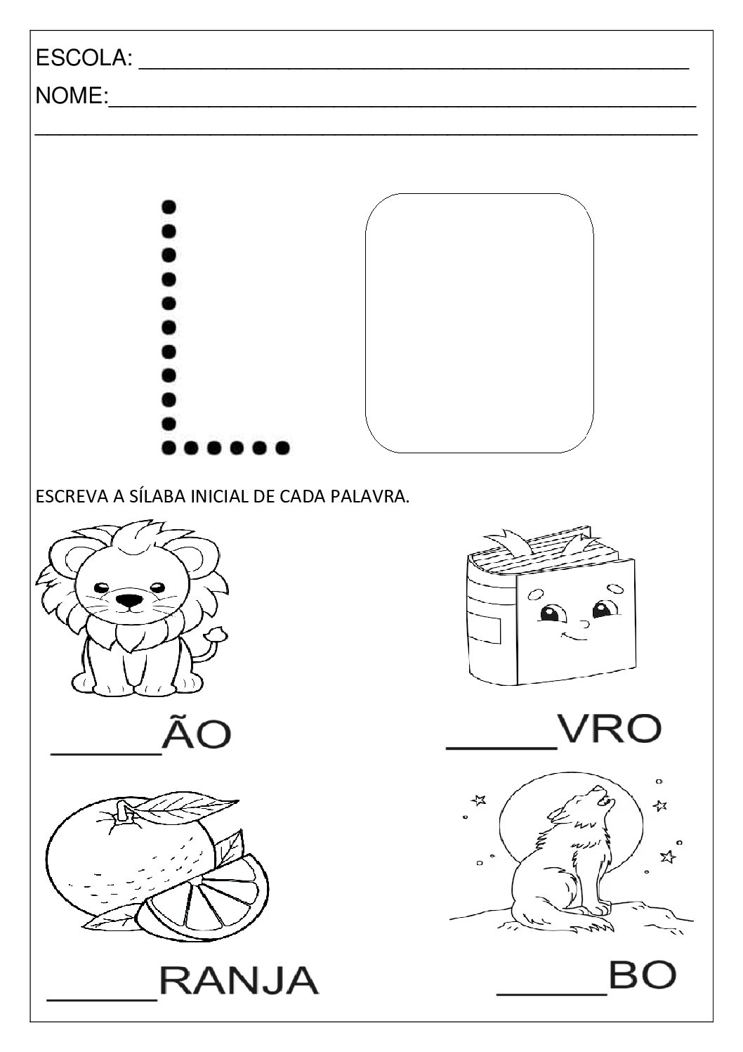 imprimir letra L em tamanho A4