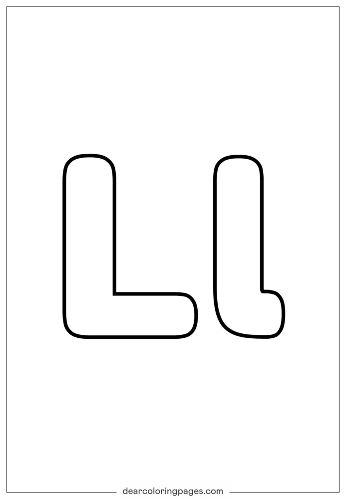 letra L grande para colorir