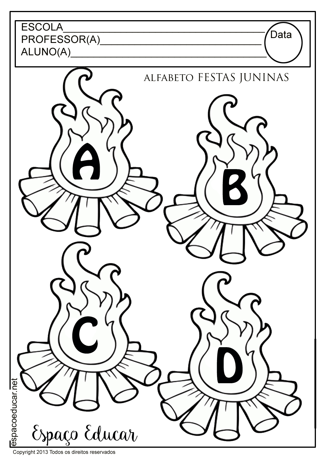 alfabeto caipira para festa junina