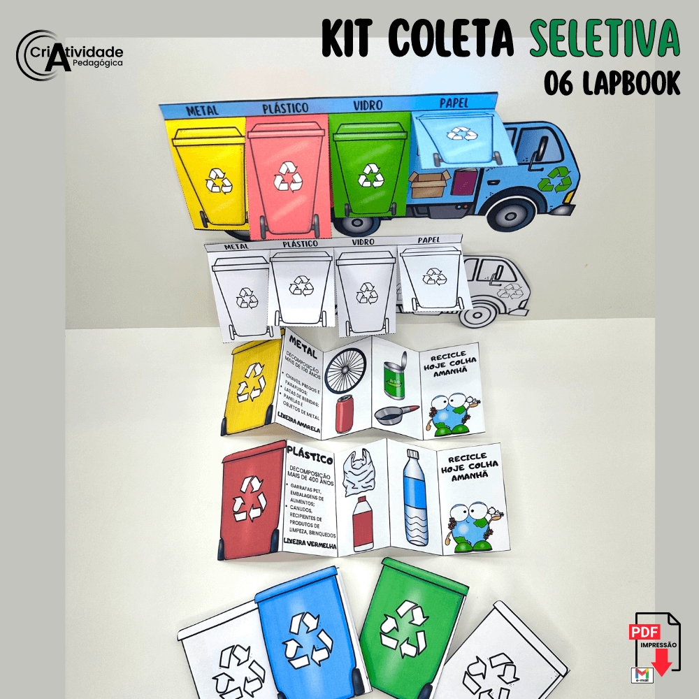 cores da coleta seletiva para imprimir