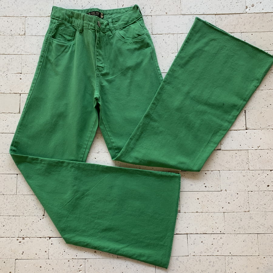 look calça verde bandeira festa