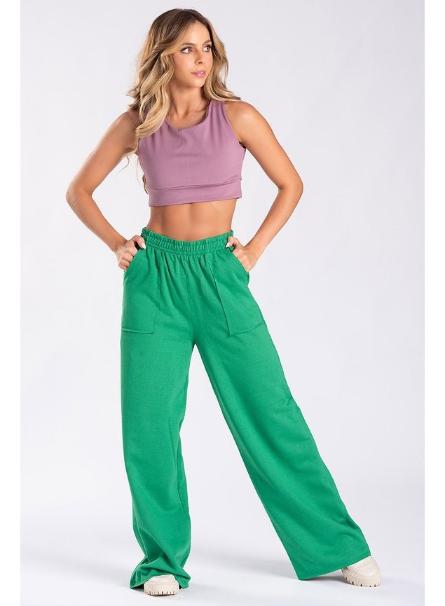 look calça verde bandeira passeio