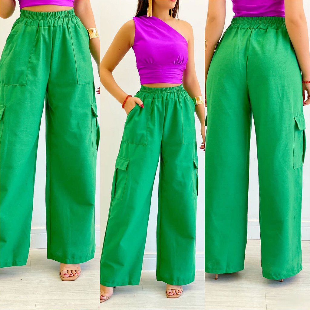 como usar calça verde bandeira