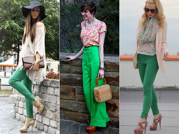 look calça verde bandeira festa