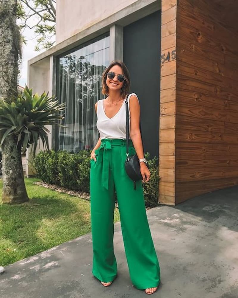 roupas com calça verde bandeira