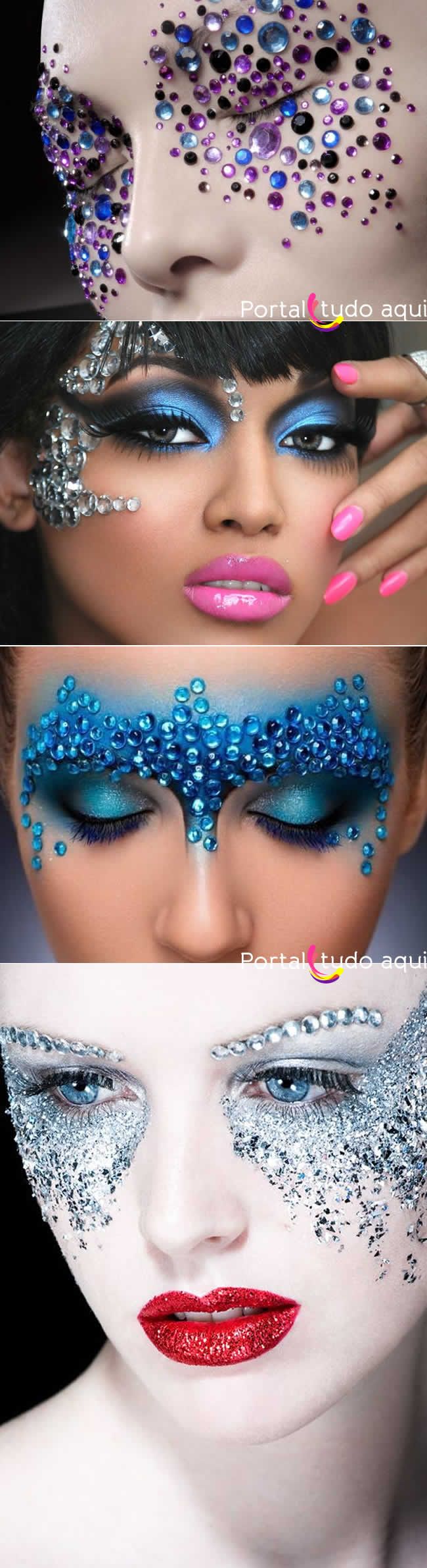 maquiagem para festival com strass