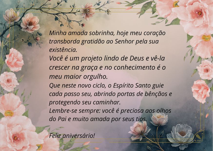 mensagem aniversário sobrinho cristão