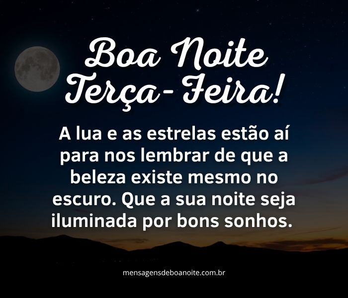 mensagens de terça para dormir bem