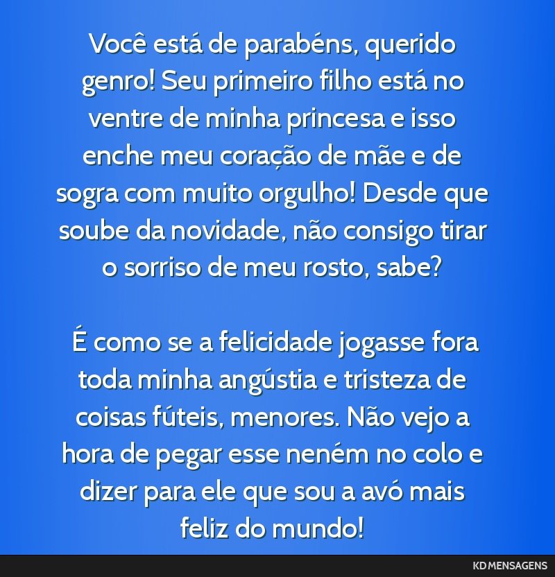 mensagens carinhosas para genro