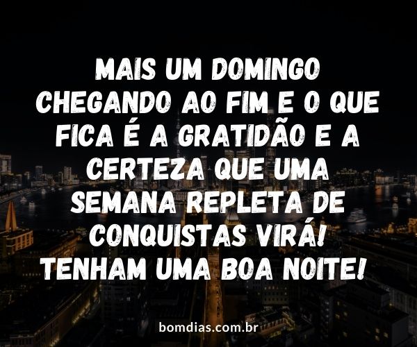 textos de boa noite domingo