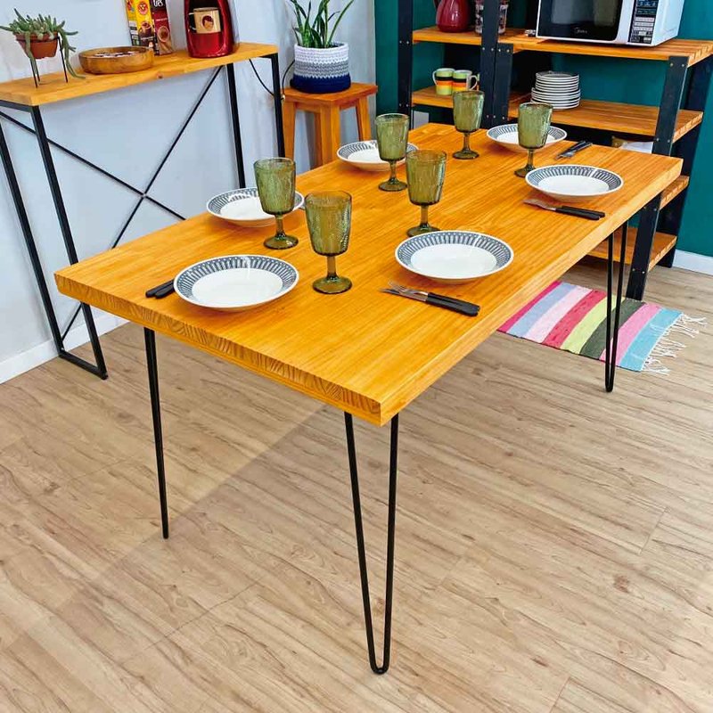 mesa jantar estilo industrial 4 lugares