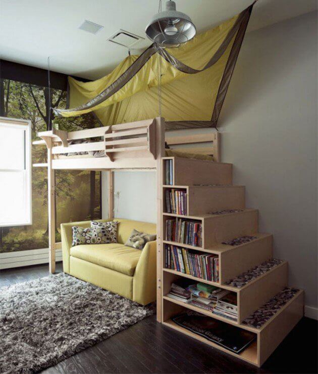 ideias de quarto com mezanino