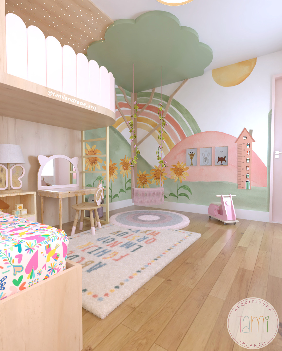 cama alta com escrivaninha infantil