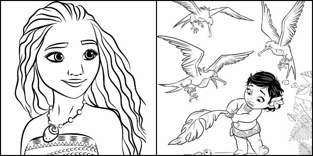 desenhos da moana para colorir