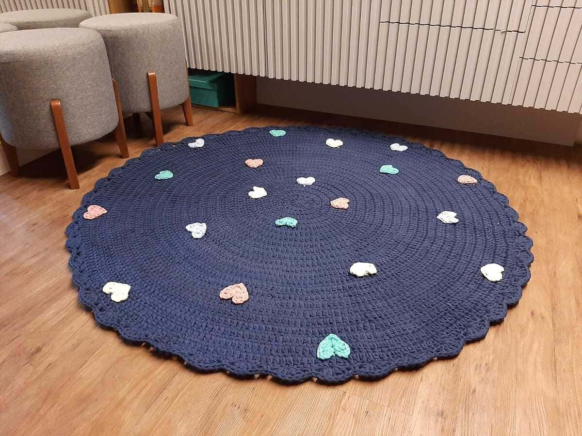 tapetes de crochê para sala
