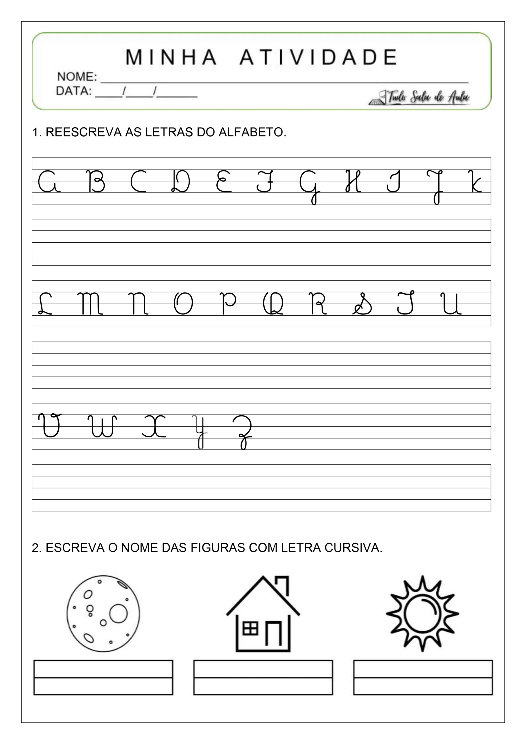 moldes de letras para painel escolar cursivo