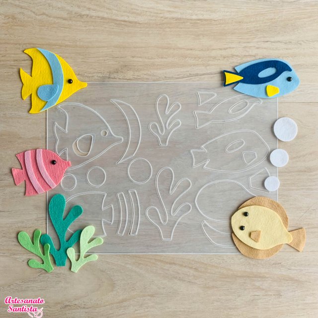 molde de peixe em eva simples