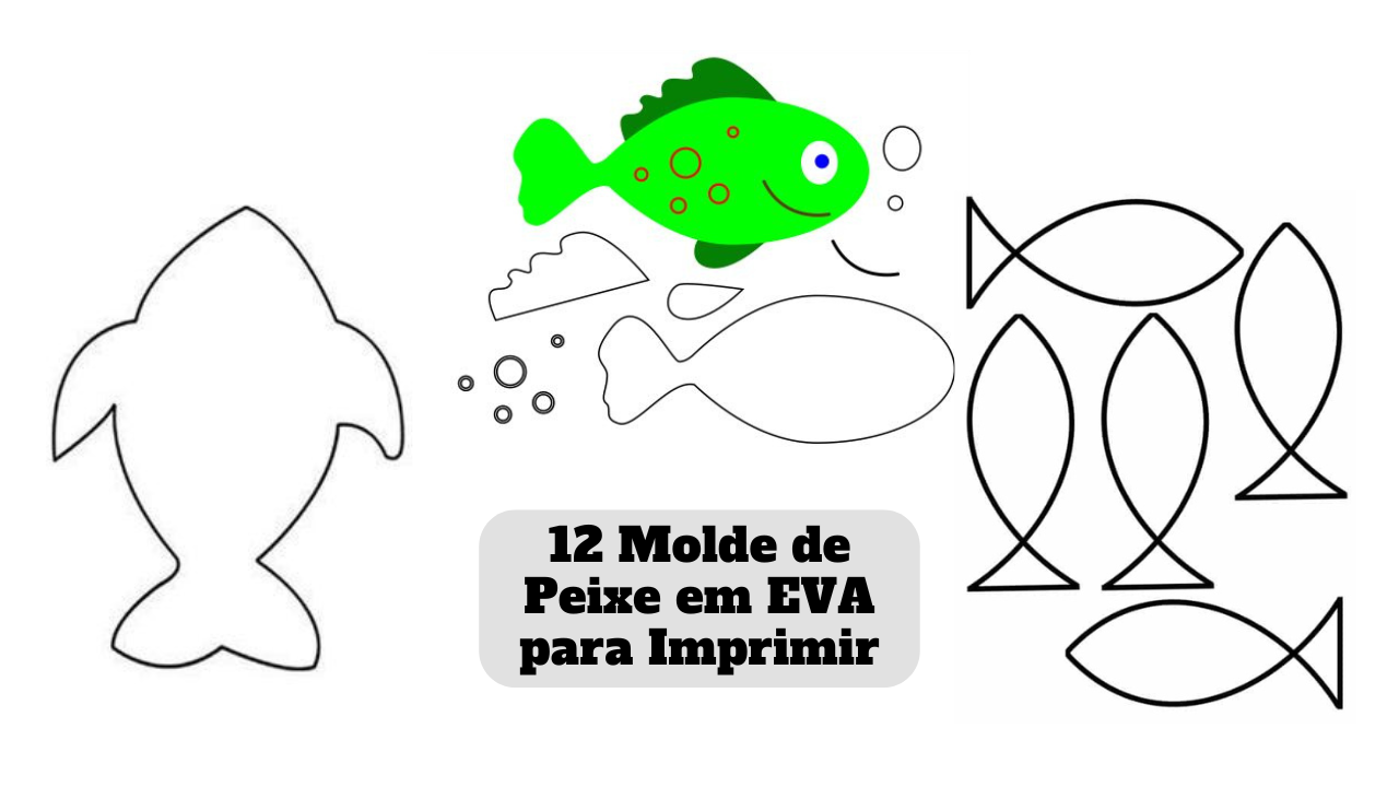 molde de peixe em eva para aquário