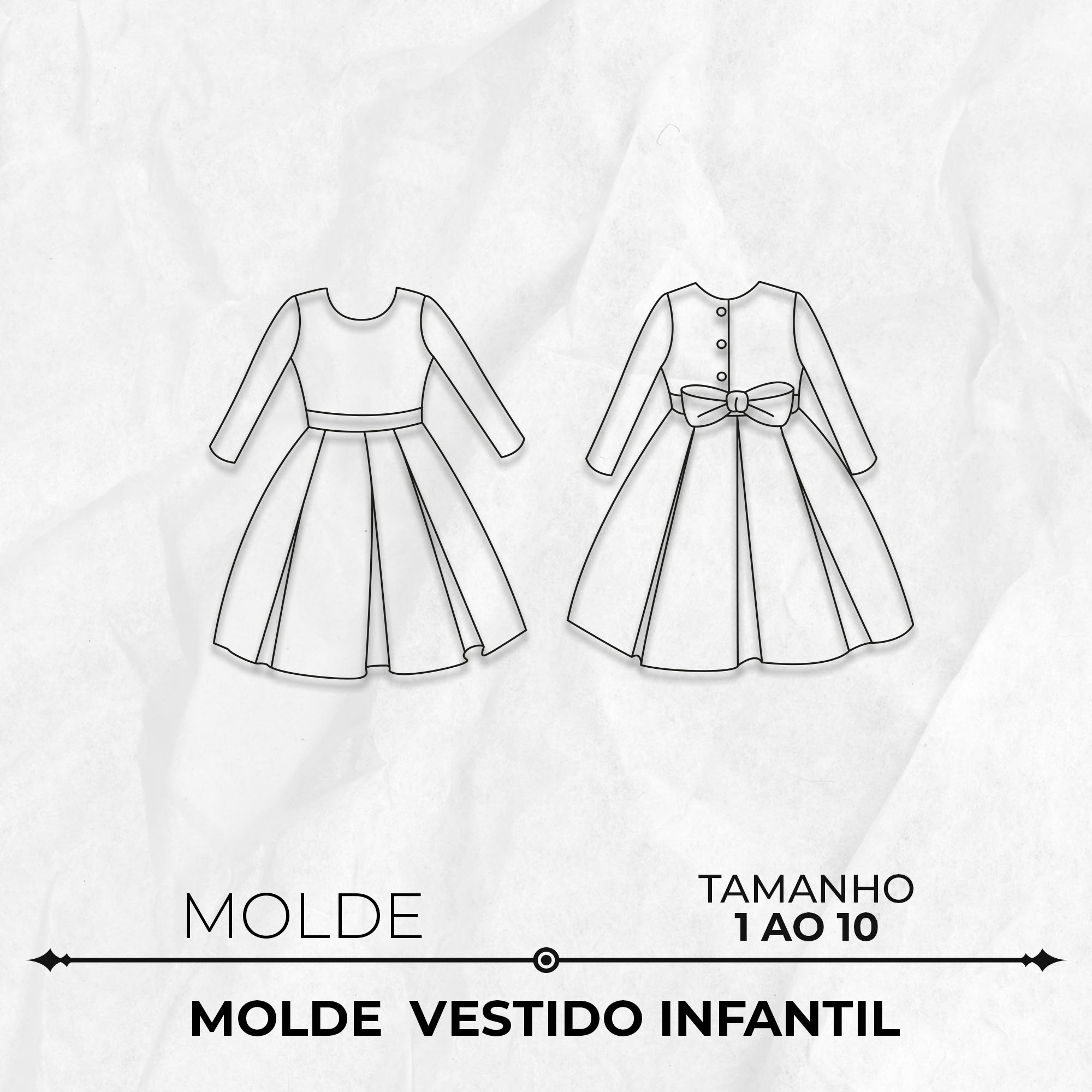 molde vestido de festa infantil