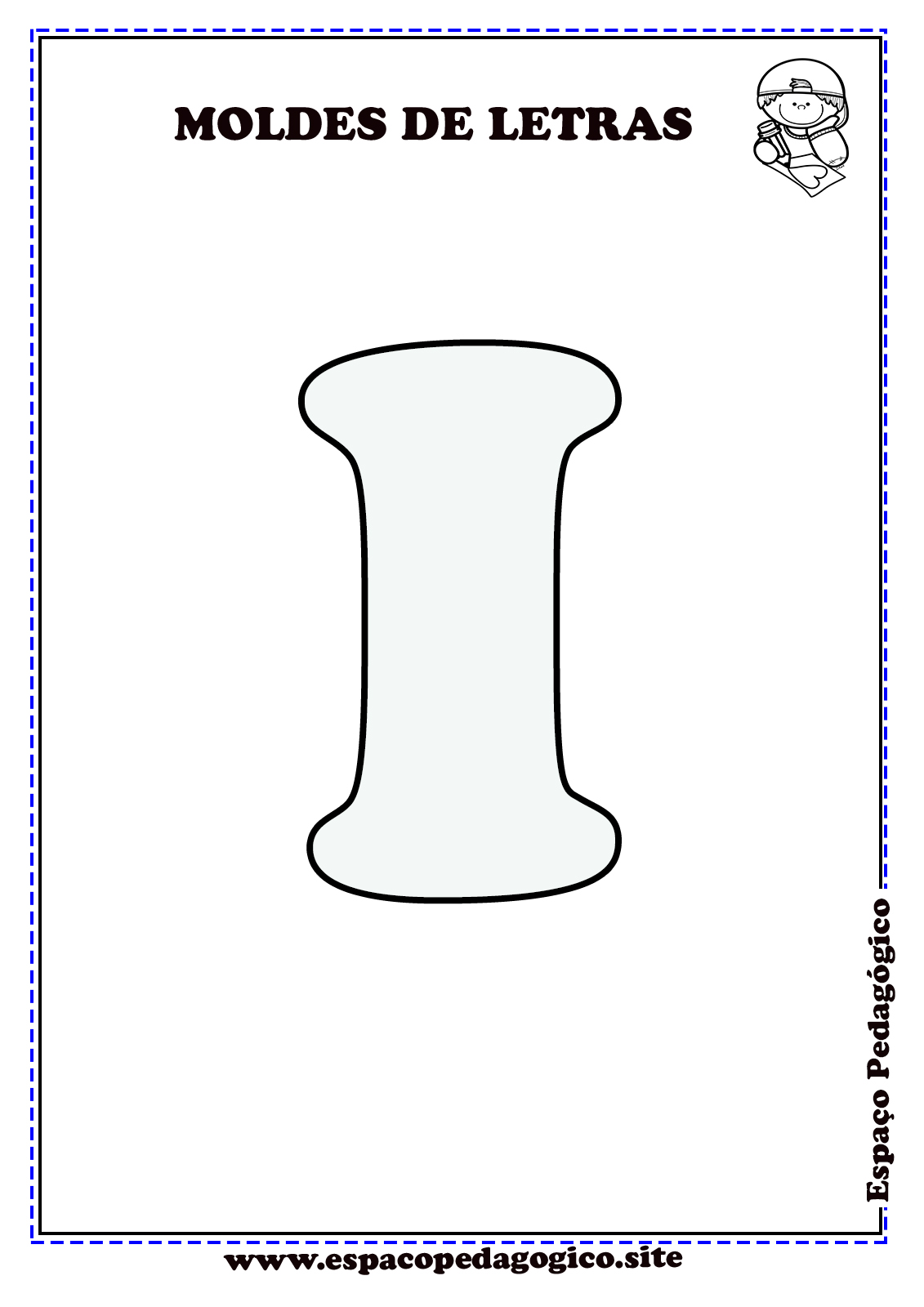 molde letra i para colorir