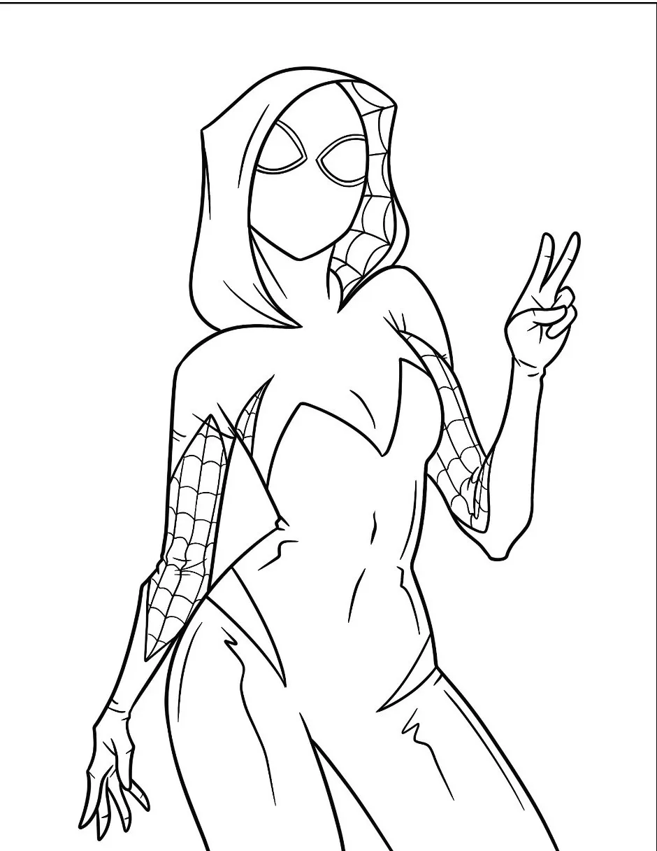 spider gwen para colorir