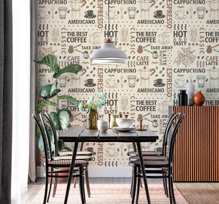 papel de parede sala de jantar com mesa