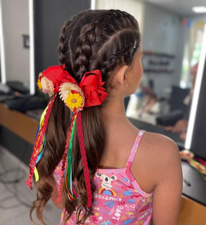 penteado junino para cabelo crespo