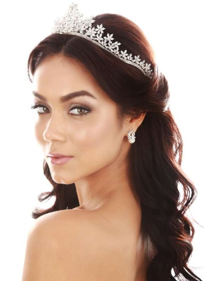 tiara para cabelo de noiva semi preso