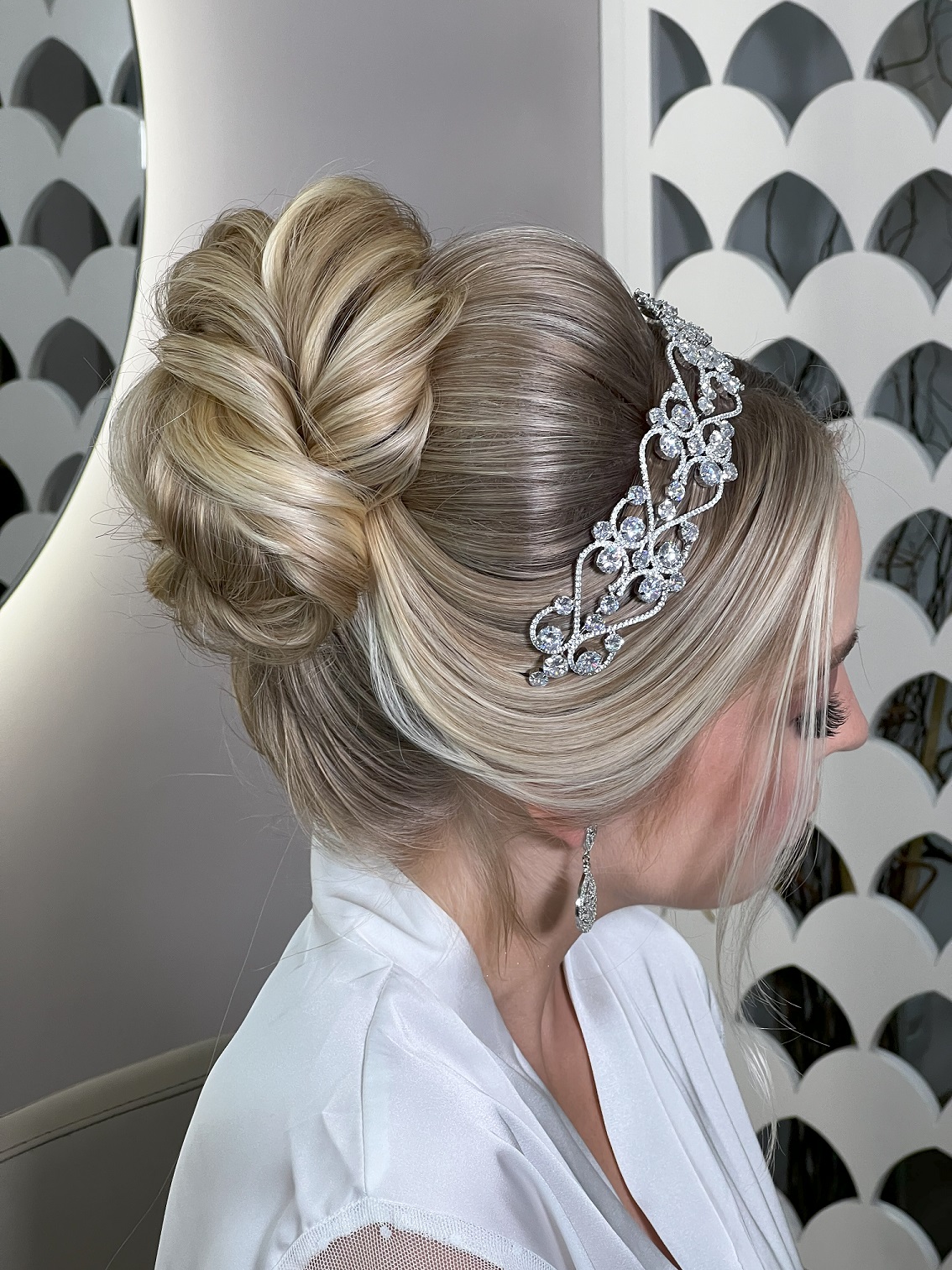 tiara para cabelo de noiva semi preso