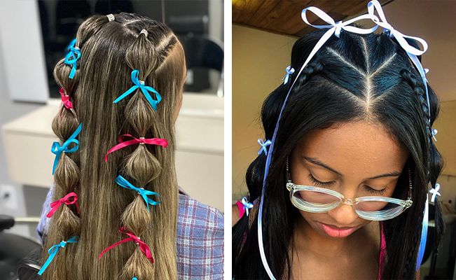 penteado com laço cabelo curto