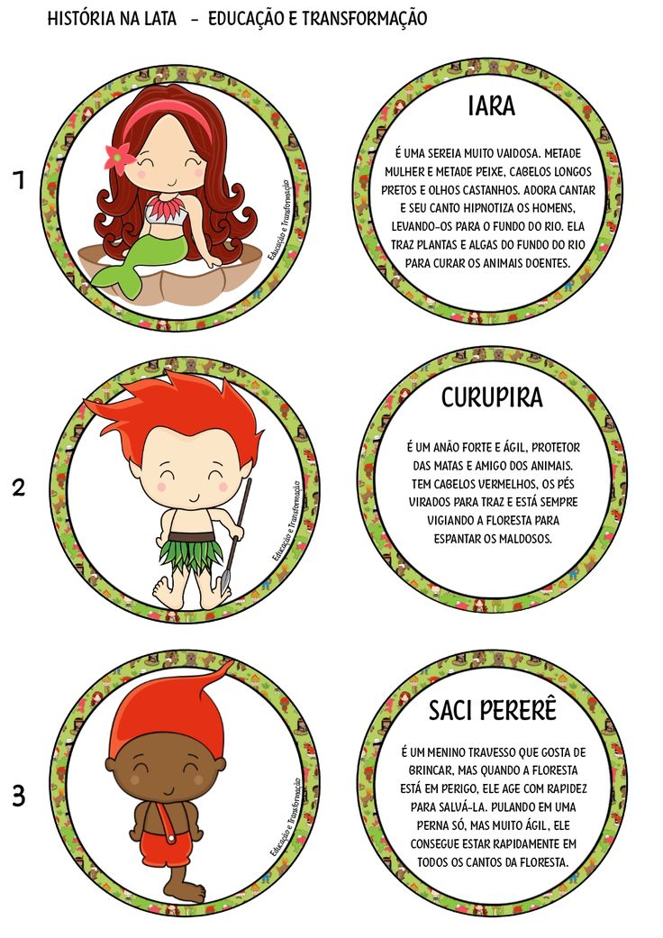 personagens folclore para atividades escolares