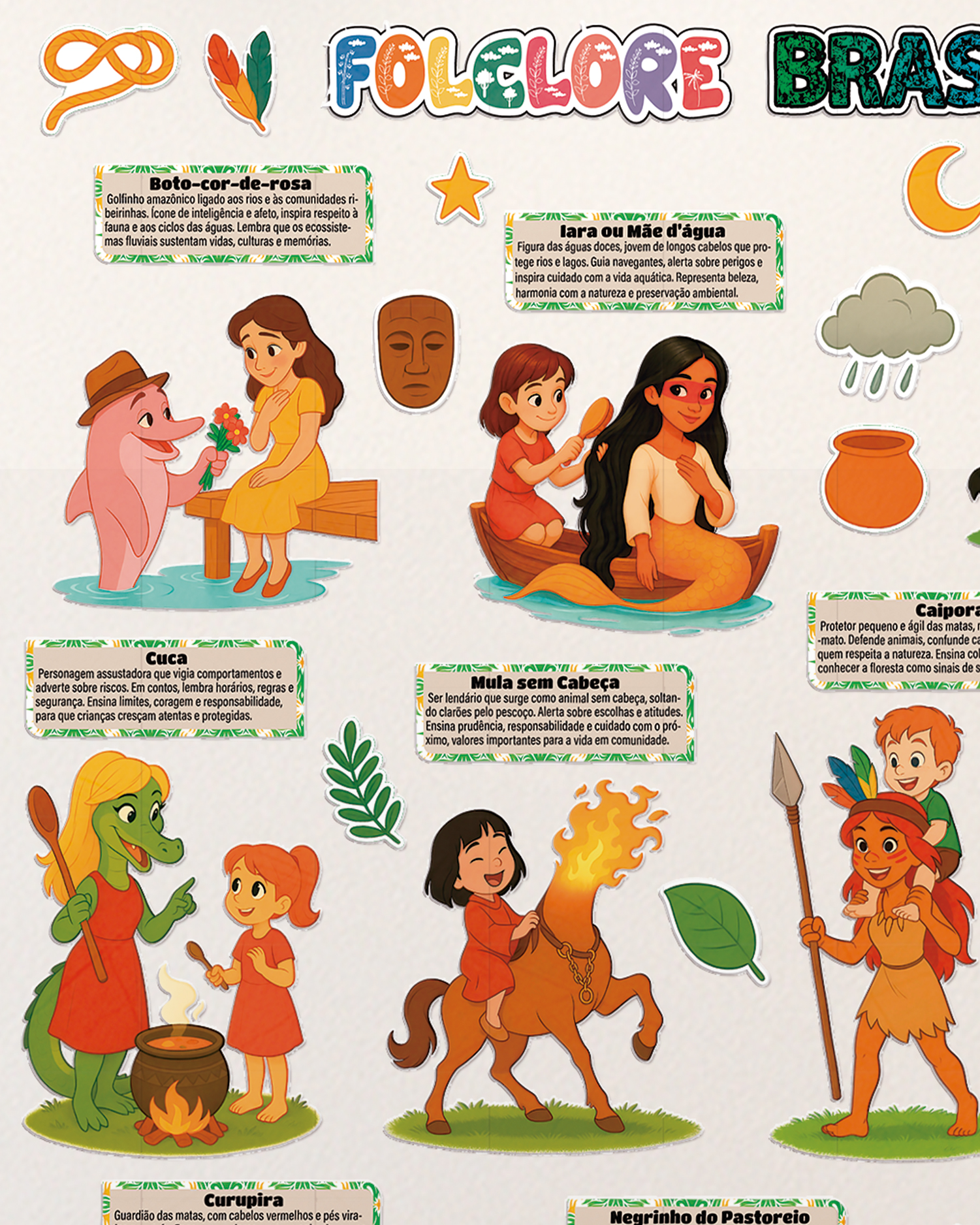 lendas brasileiras para imprimir e colorir