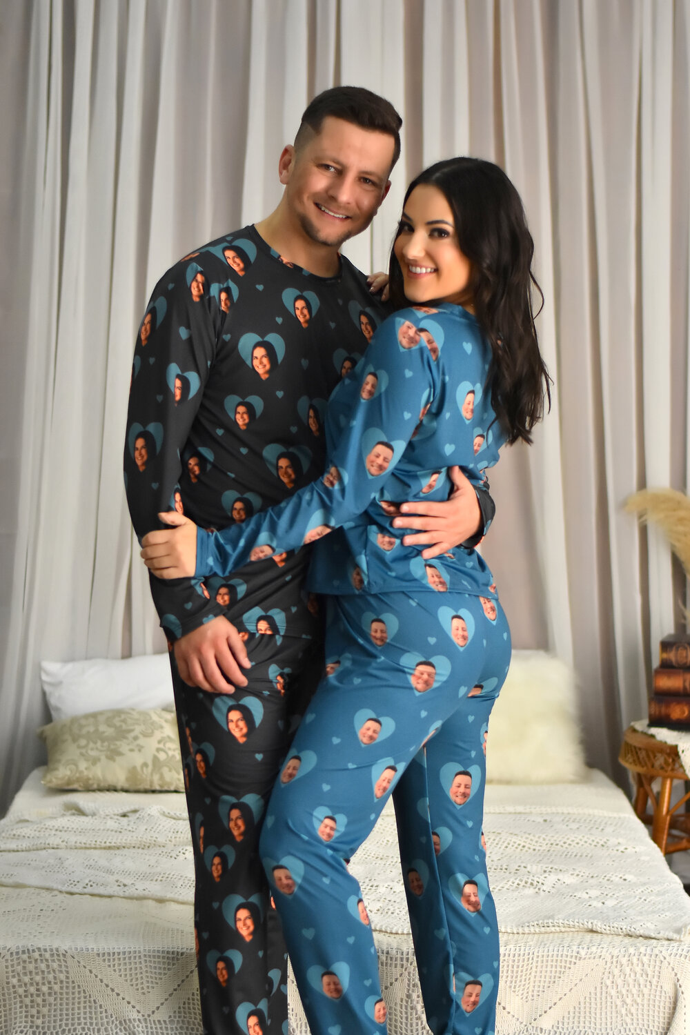 pijama casal xadrez