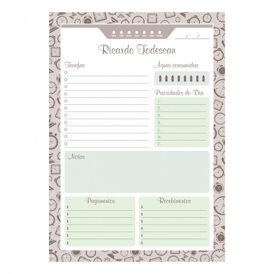 planner diário wire-o