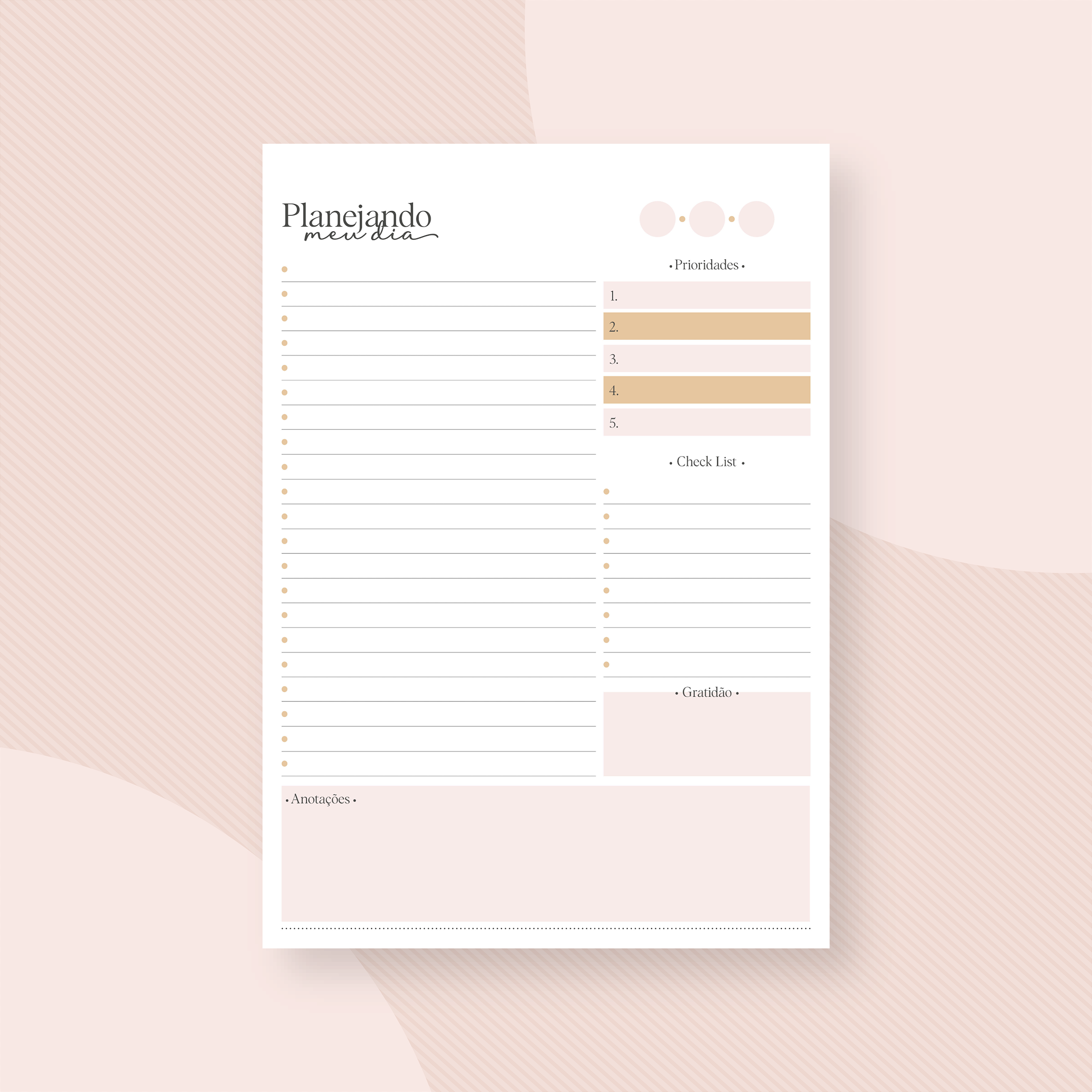 planner diário tear-off