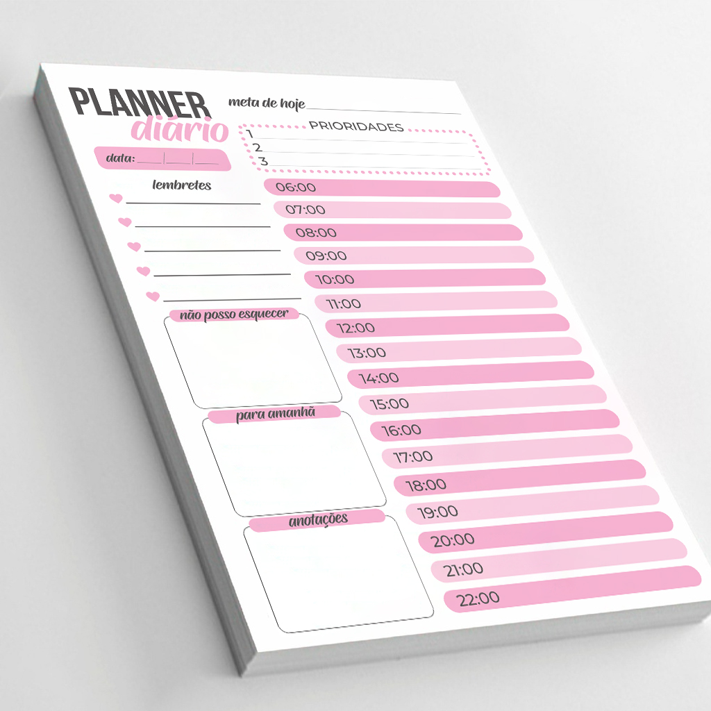 planner diário floral