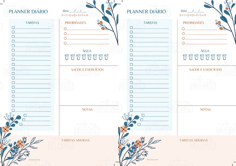 agenda diária vs planner diário