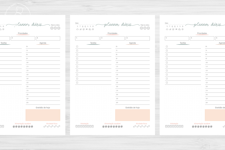 planner diário para imprimir grátis
