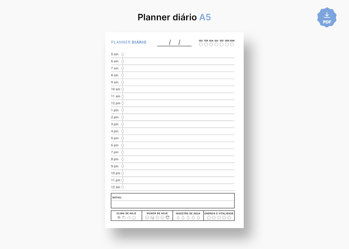 planner diário minimalista