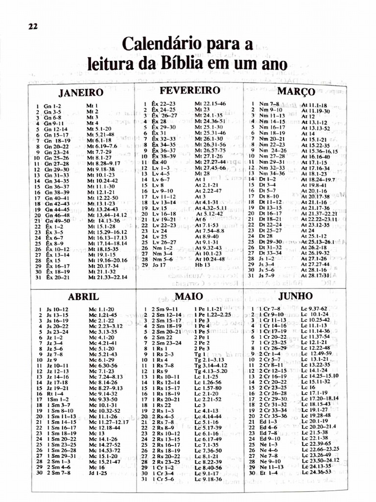 como ler a bíblia em um ano