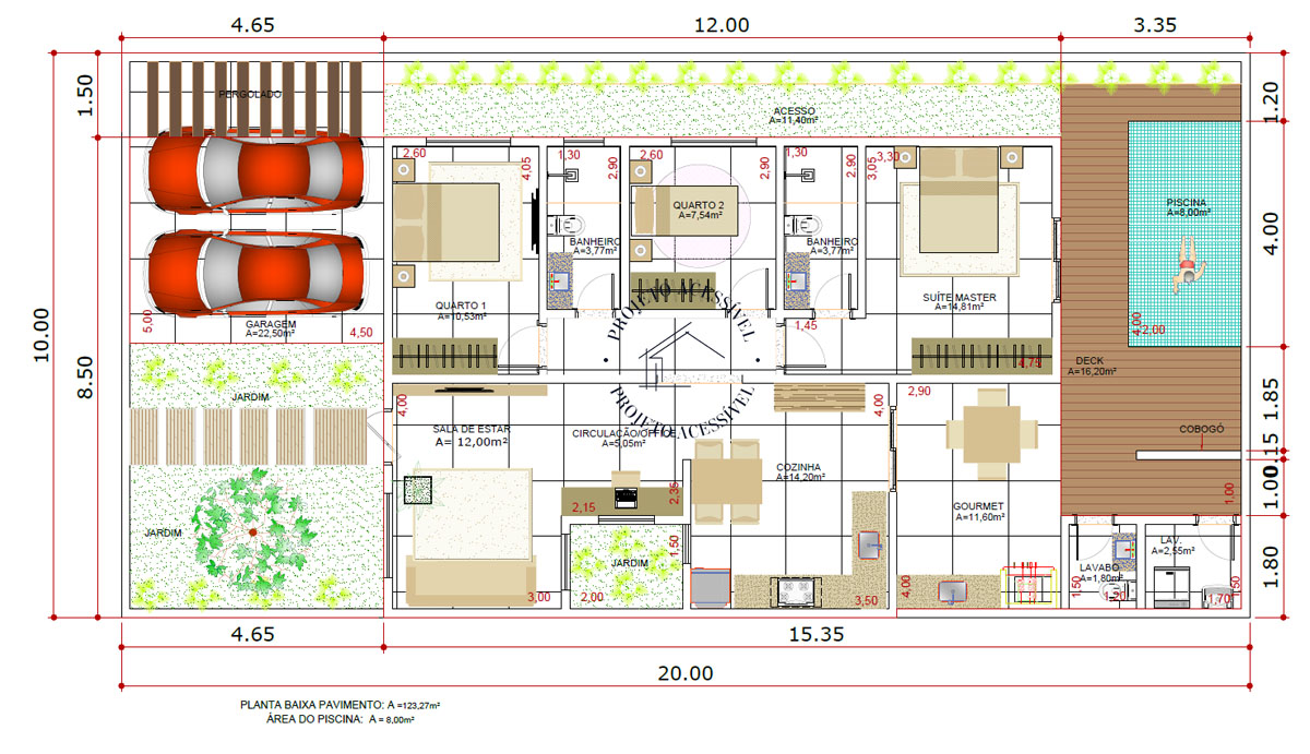 arquitetura para terreno 10x20