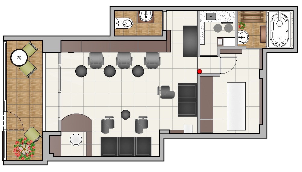 planta baixa salão de beleza 30m2