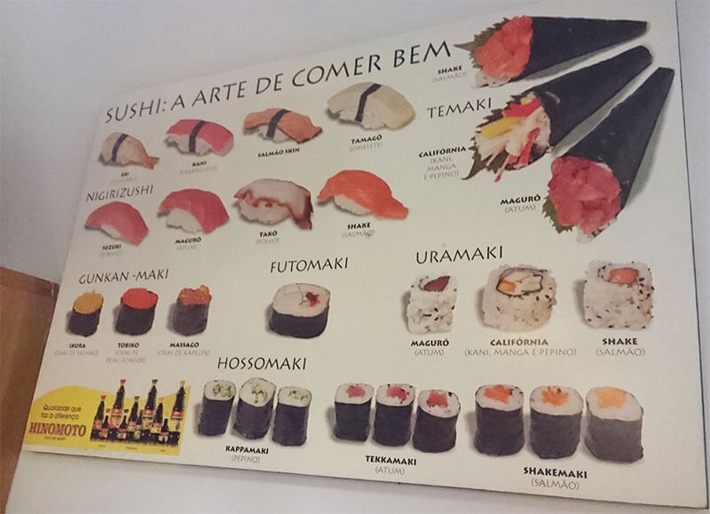 diferença entre sushi e sashimi