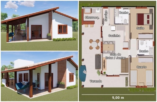 materiais para casa de campo
