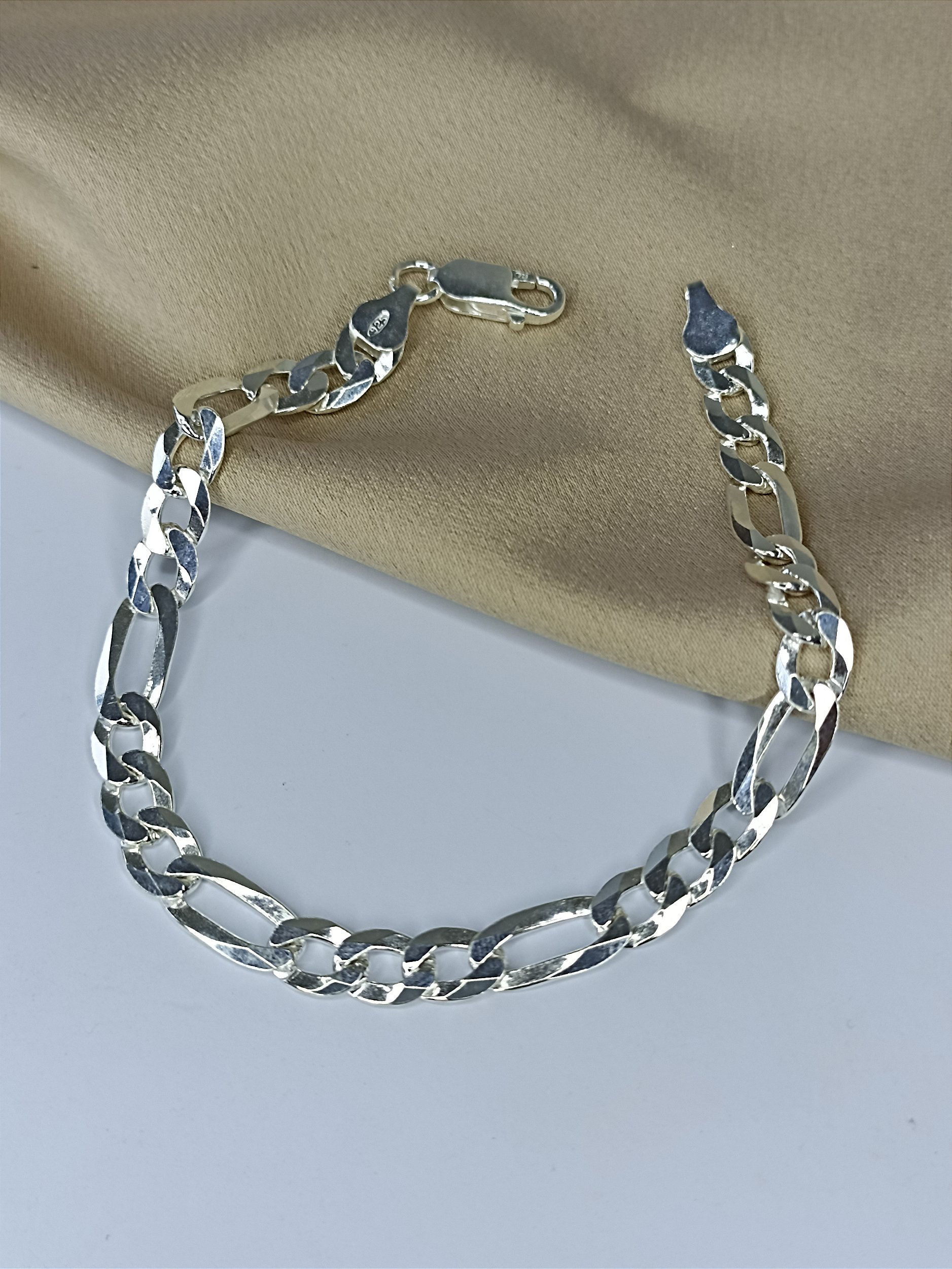 pulseira masculina prata 925 grumet