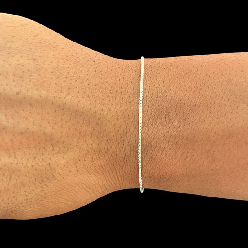 pulseira masculina prata maciça