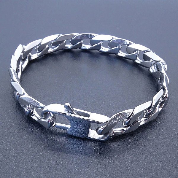 pulseira masculina prata 3mm
