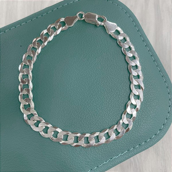 pulseira masculina prata 2mm