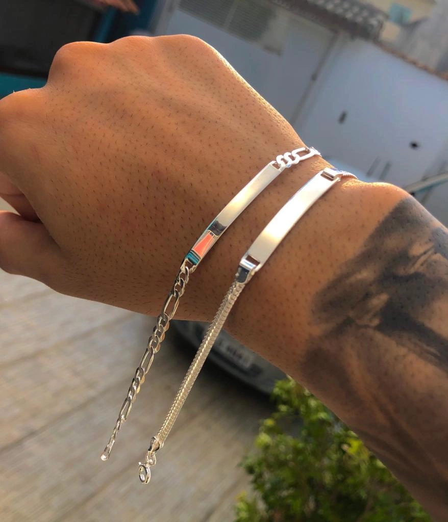 pulseira prata masculina elo grosso